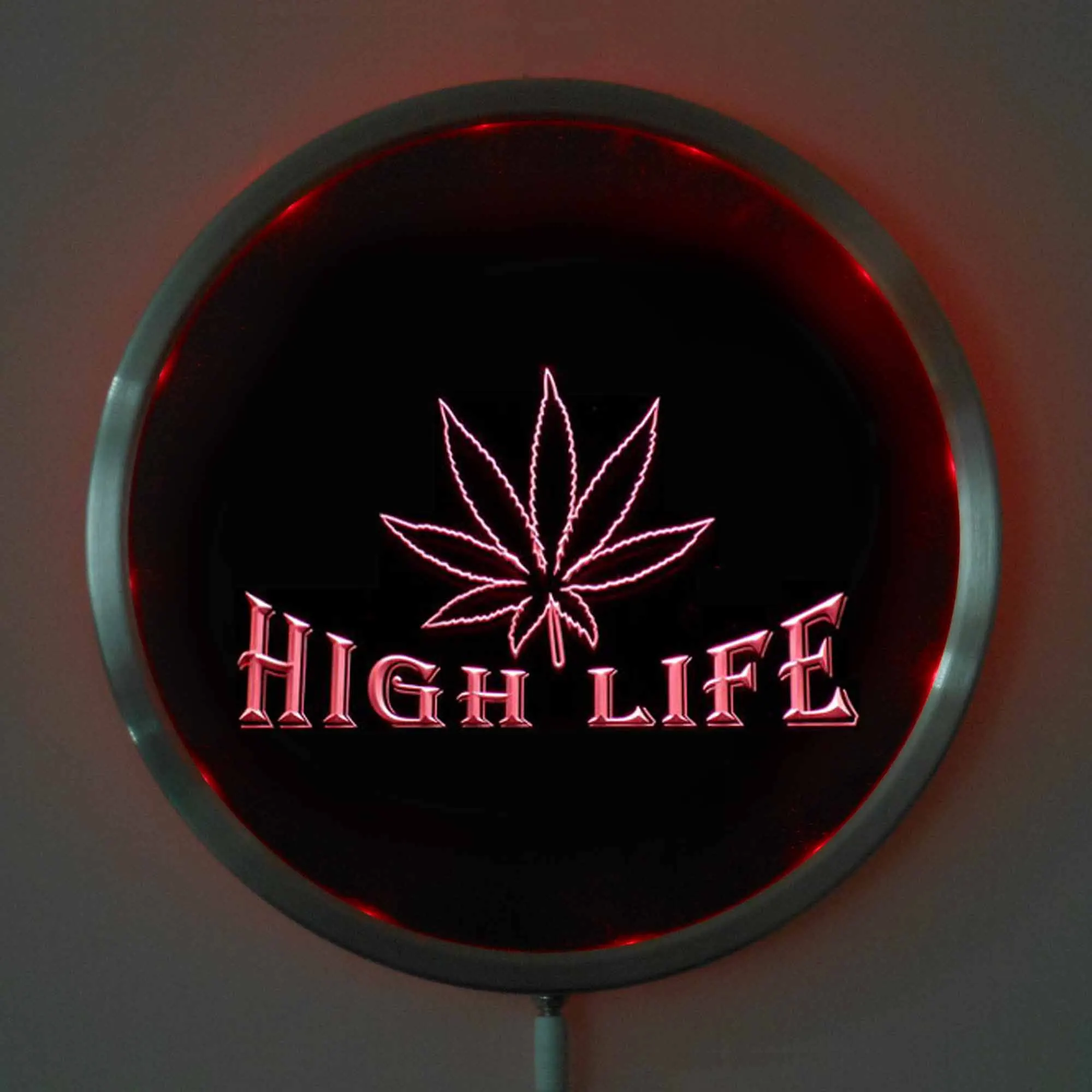 Светодиодные неоновые круглые вывески rs 0403 High Life Weed 25 см/10 дюймов RGB вывеска для