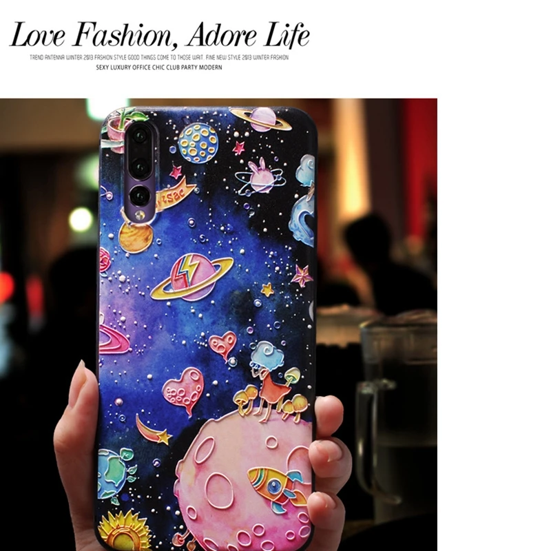 Чехол для задней панели Space Moon Huawei P30 Pro Mate 20 чехлы с милым мультяшным котом чехол