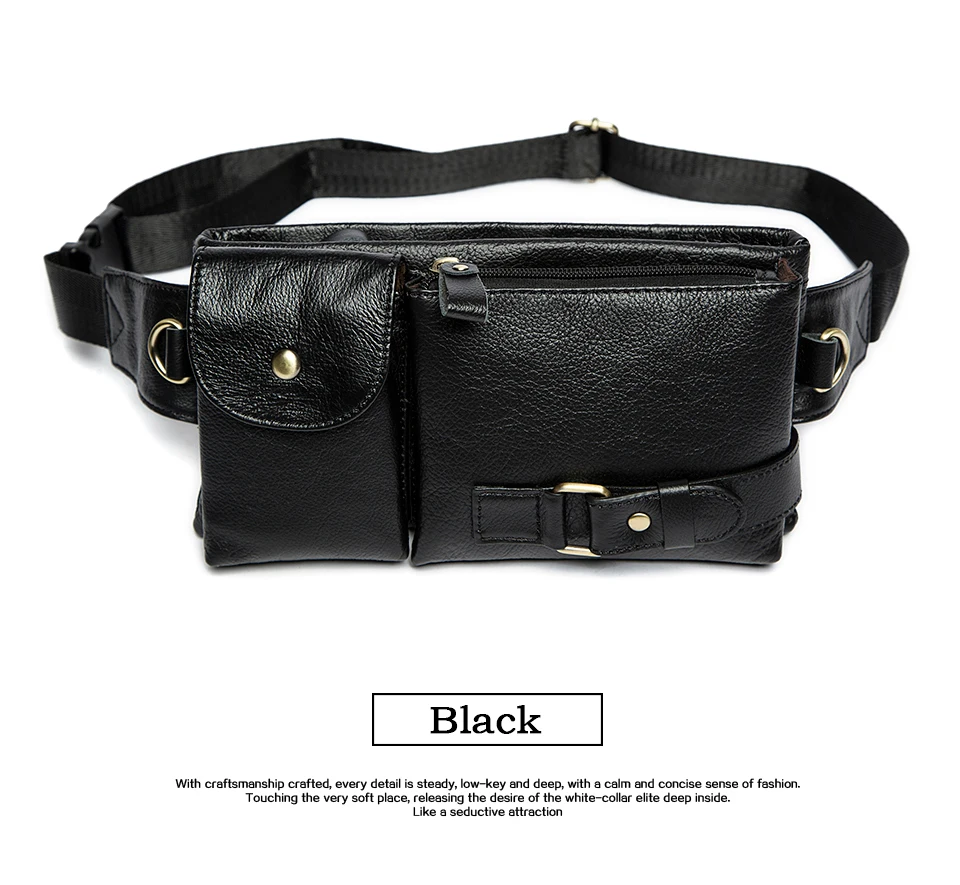 MVA Casual Men Waist Pack Genuine Leather Men`s Chest Bag Men Leather Messenger Bag Cow Leather Coin Purse Bags