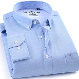 Зимние мужские рабочие рубашки, полосатые однотонные мужские рубашки с длинным рукавом, мужские рубашки в Оксфордском стиле, большие размеры 4XL, белый цвет