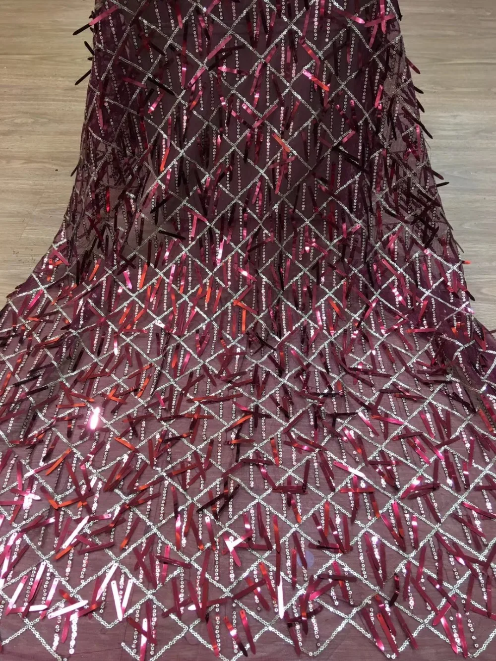 

African Lace Fabric 3D Blink Sequins High Quality French Tulle Lace Fabric Nigerian Net Lace For Wedding Dress TS7804