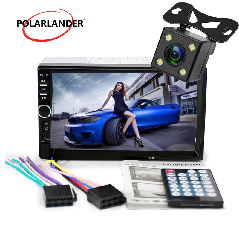 Автомобильный MP3 плеер 2 Din с 7 дюймовым сенсорным HD экраном 1080HD Bluetooth стерео радио
