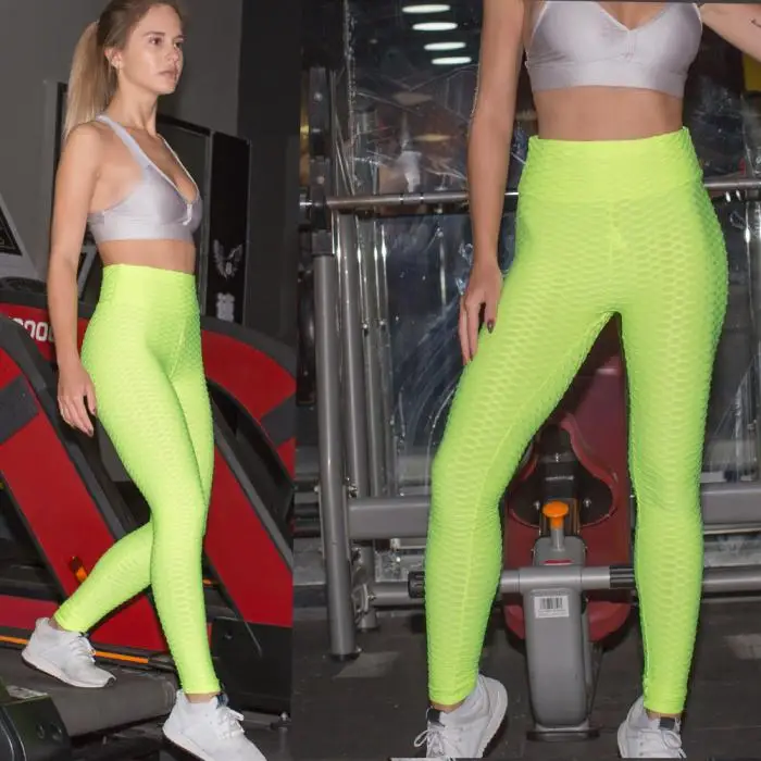 Высокие женские антицеллюлитные Компрессионные Леггинсы, облегающие эластичные штаны для подтяжки ягодиц DOG88