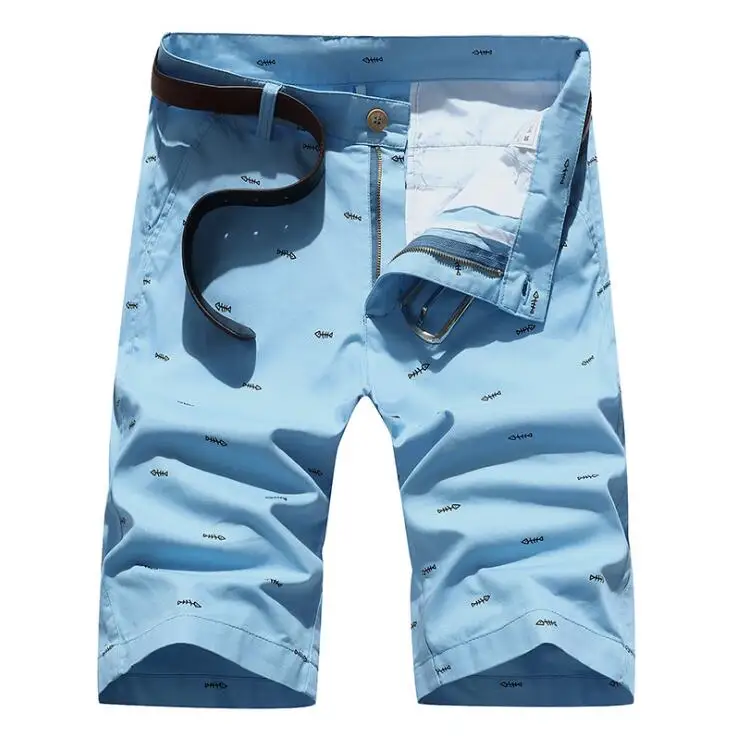 B57 sky blue Для мужчин бренд Бермудские шорты мужские шорты Homme летние хлопковые Для мужчин s пляжные шорты в повседневном стиле, мужские брендовые плюс Размеры 28-40 прямые волосы - Цвет: B57 sky blue