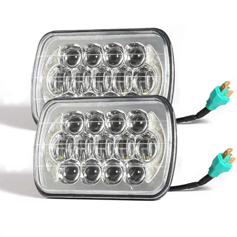 1 пара прямоугольные светодиодные фары для Jeep Wrangler YJ Cherokee XJ H6014 H6052 H6054 105 Вт 5x7 7x6