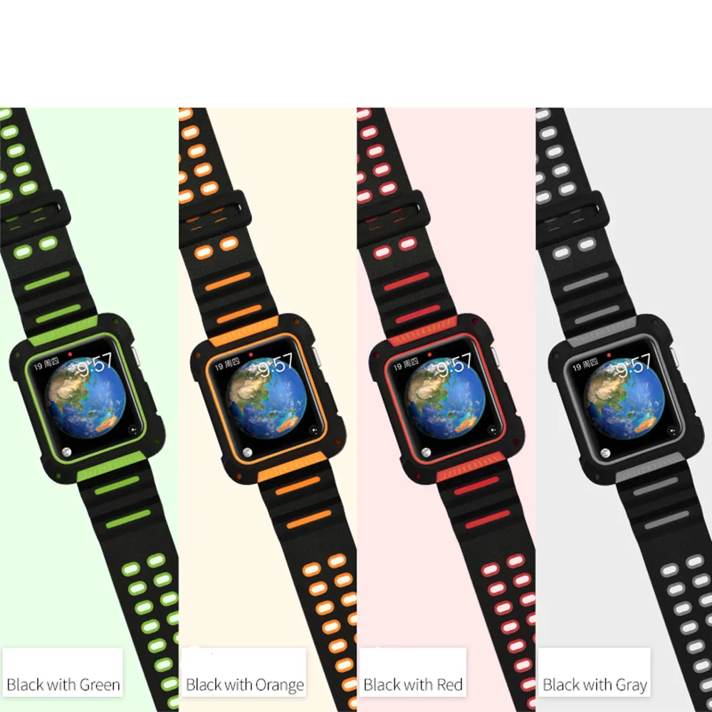 Защитный чехол + ремешок для apple watch группа 42 мм 38 iwatch серии 3/2/1 мягкий силиконовый