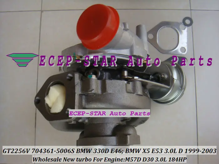 Бесплатная доставка GT2256V 704361 5006S 0005 0004 Турбокомпрессор Для BMW 330D E46 X5 E53 99 03 M57D M57 D30