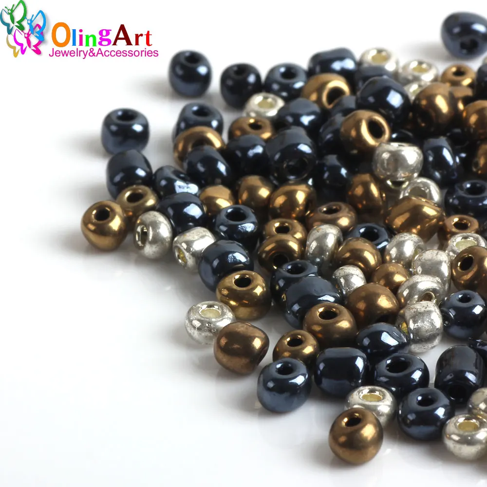 OlingArt AAA 2019 4 мм 350 шт. металлические разноцветные стеклянные бусины разделительные