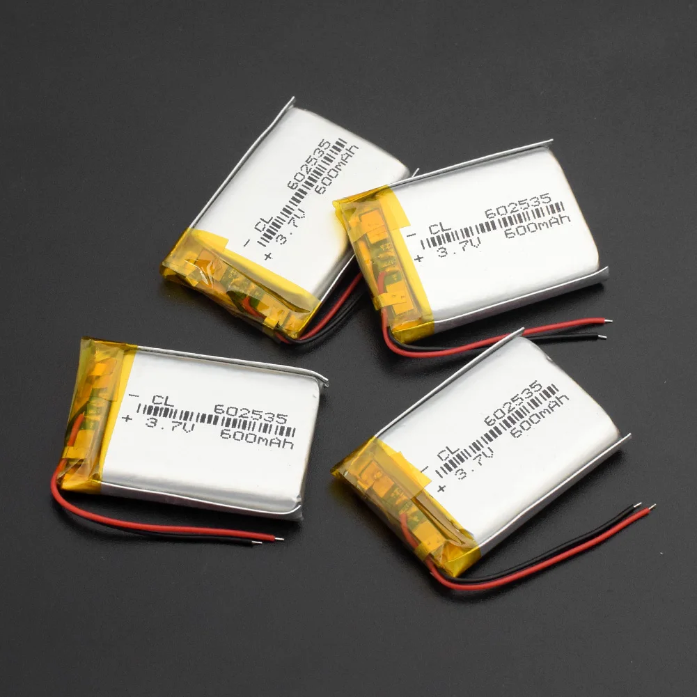 4pcs POSTHUMAN Высокая емкость мини 602535 3,7 в 600 мАч перезаряжаемый Li-Po аккумулятор для MP3 MP4 gps Bluetooth колонки Pos машины - Цвет: 4pcs