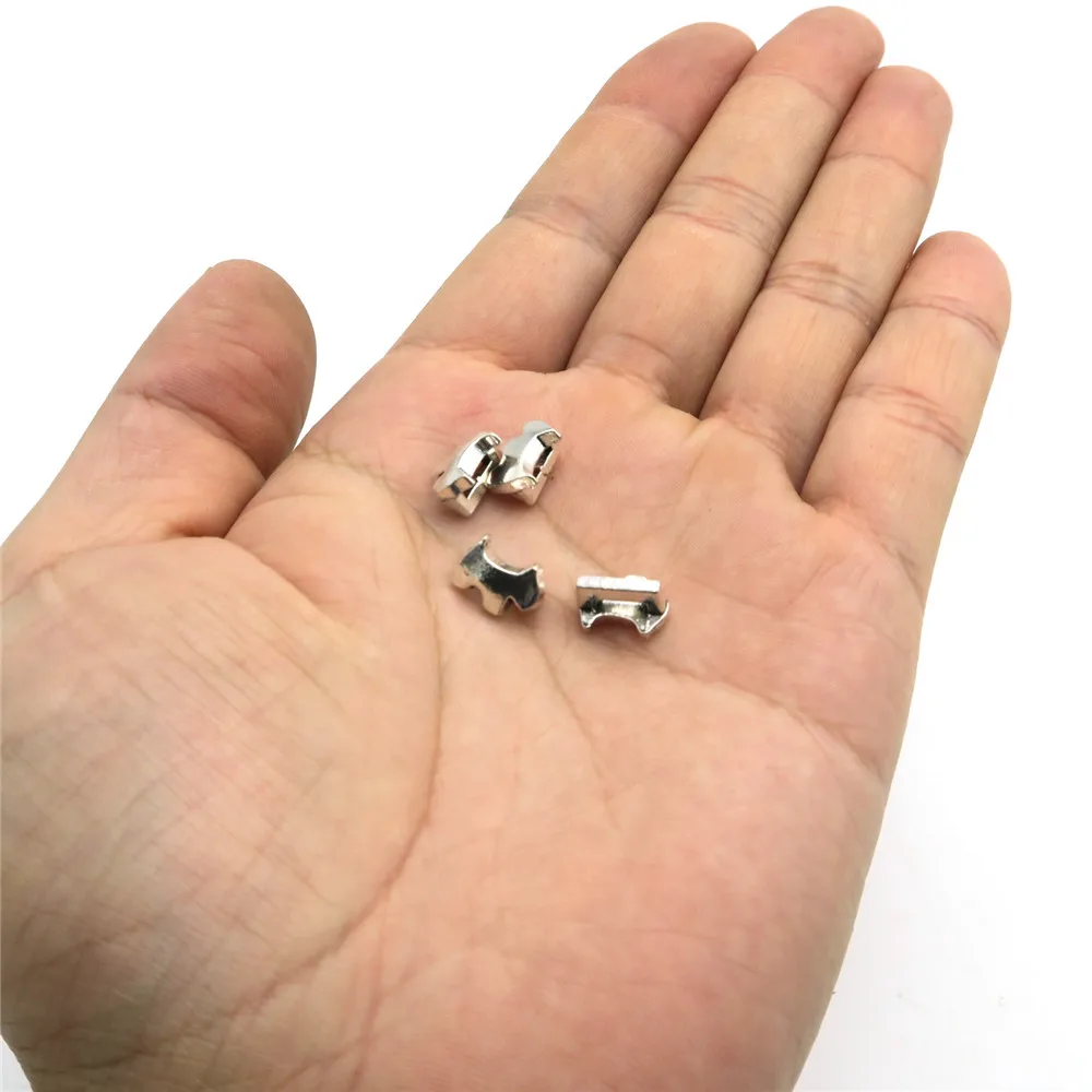 20 шт для 5 мм плоский кожаный слайдер античный серебряный животное собака