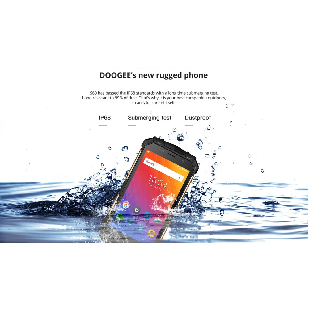 IP68 DOOGEE S60 6 ГБ ОЗУ 64 Гб беспроводной зарядки смартфон MTK Helio P25 Восьмиядерный Android 7 0