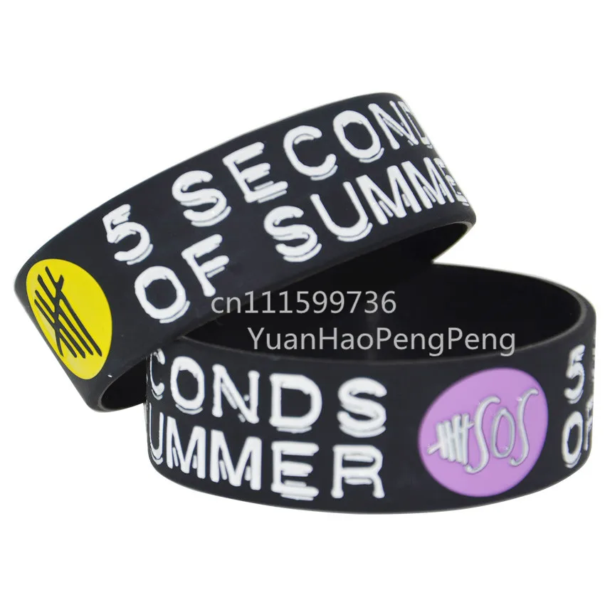 25 шт./лот 5SOS логотип 5 секунд лета силиконовый браслет|bracelet silicon logo|wristband 5sos5sos wristband