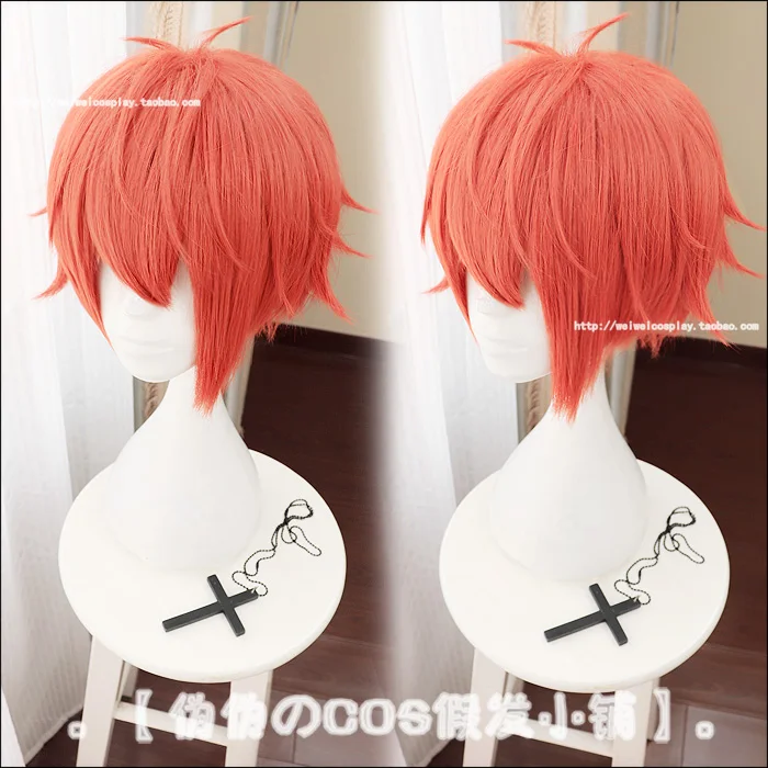 2018 Косплей парик из аниме IDOLiSH7 NANASE RIKU с короткими оранжевыми синтетическими