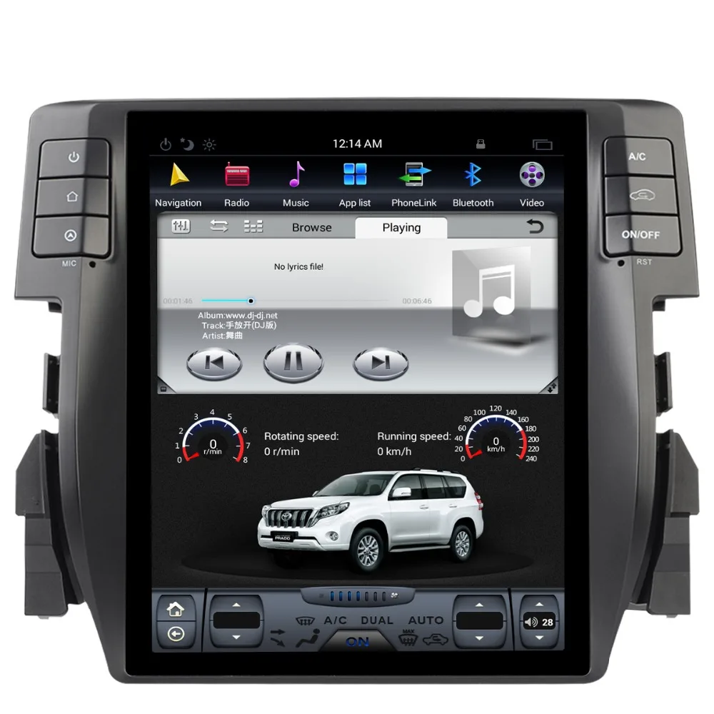 Автомобильный Радио плеер Tesla экран для Honda Civic gps навигация магнитофон головное устройство мультимедийный плеер Android 6,0