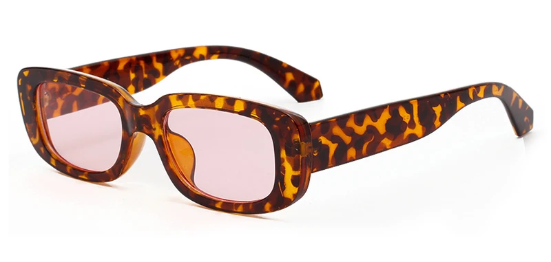 leopard with pink Kachawoo Ретро прямоугольные солнцезащитные очки мужские черные леопардовые летние мужские солнцезащитные очки для женщин модные дропшиппинг - Цвет линз: leopard with pink