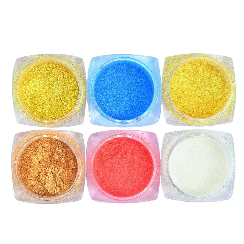 

6 Colors Optional Ultra-fine Pastel Nail Glitter Powder Dust for Nail Polish Pigment Decorations