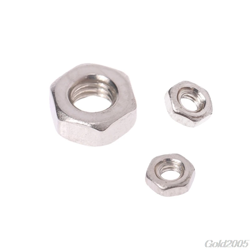50 шт. DIN934 M2/M2.5/M3/M4 шестигранные гайки из нержавеющей стали метрические резьбы