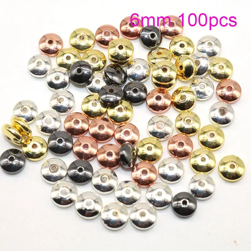 6MM mixed 6 мм 100 шт черный гематит желчный камень Бусины распорные бусины ручной работы Шарм, изготовление украшений не выцветает - Цвет: 6MM mixed