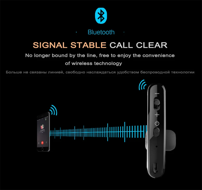 M& J V9 Громкая связь Бизнес Беспроводная Bluetooth гарнитура с микрофоном Голосовое управление наушники для привода подключения с 2 телефоном