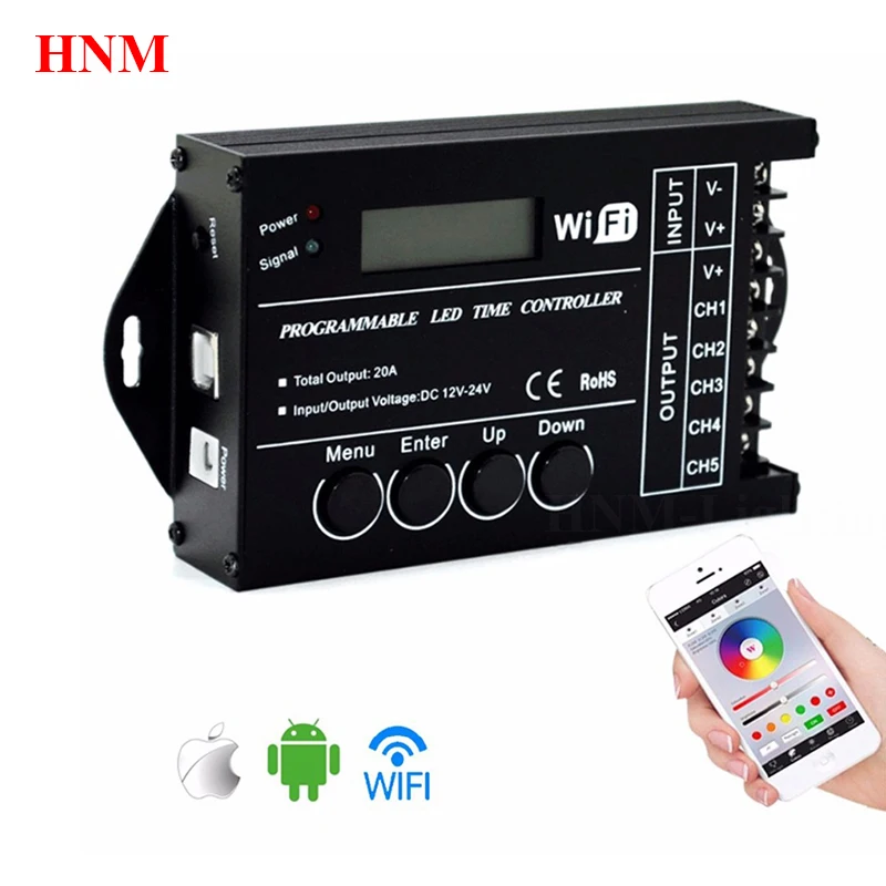 New WiFi TC421 Time Programable RGB LED Controller Dimmer TC420 DC12V 24V 5Channel Total Output 20A Aquarium Lighting Timer | Лампы и