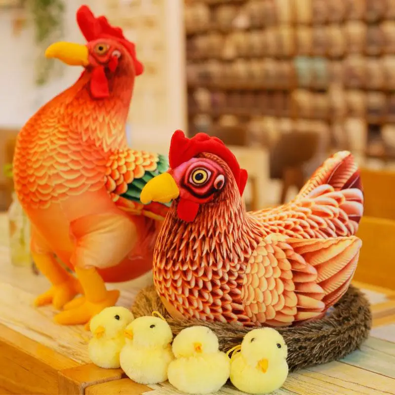 Игрушек! Милая плюшевая игрушка, эмульсионная курочка, Цыпленок, петух, мягкая кукла, украшение, креативный подарок на день рождения, Рождество, 1 шт