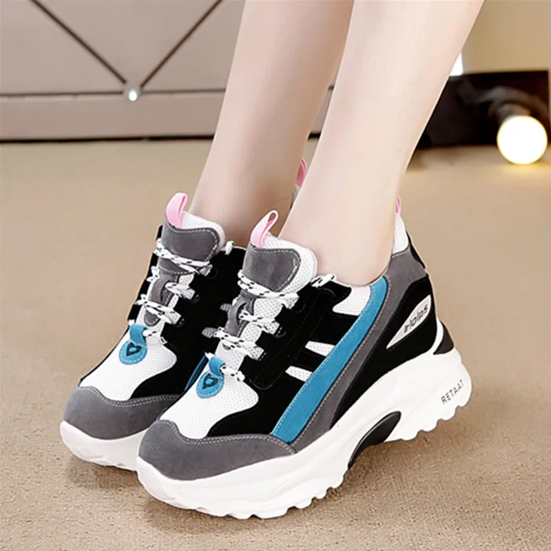 Бесплатная доставка Весна 2019 женская обувь на платформе для увеличения роста