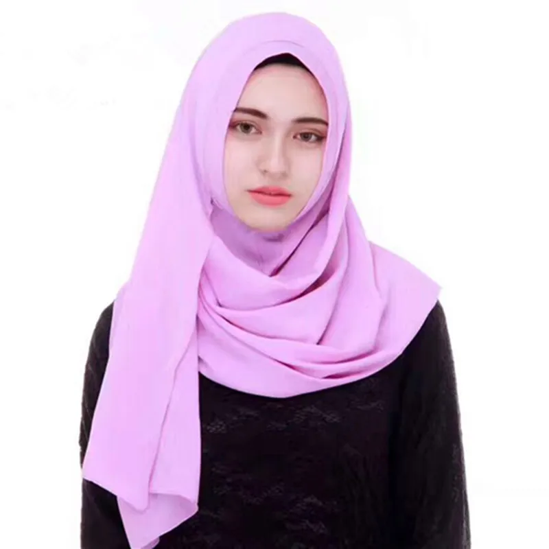 Последние толстый пузырь шифон мгновенный хиджаб платок шарф мусульманский