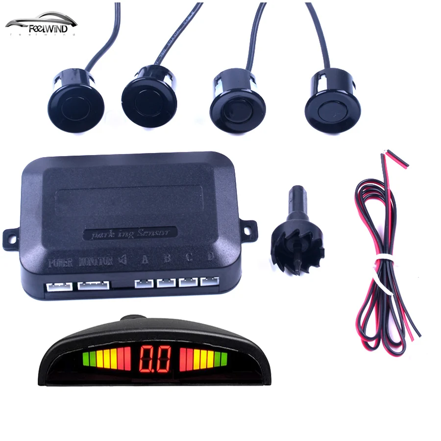 Парктроник со светодиодной индикацией с 4 датчиками парковочный радар для