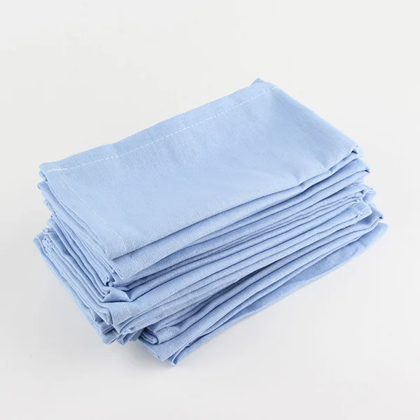 12-CJ006-4040Skyblue Набор салфеток из ткани, льна и хлопка, 12 шт., теплоизоляционный коврик, обеденный стол, скатерть, салфетка, тканевые салфетки - Цвет: 12-CJ006-4040Skyblue