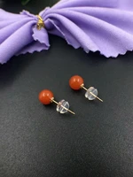 shilovem 18k rose gold natural south red agate earrings fine jewelry customizable ethnic gift new plant yze060601agnh