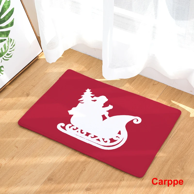 Welcome Floor Mat Christmas Style Printing Flannel Entrance Carpet 40x60cm 50X80CM Kitchen Rug Bathroom Non-Slip Tapete | Дом и сад