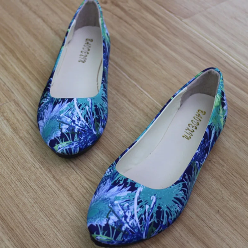 2017 г. Хит продаж летние модные женские тонкие туфли на плоской подошве с принтом