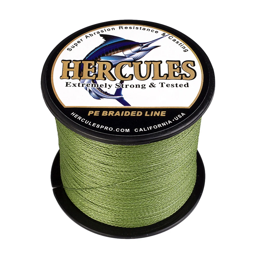 Hercules Army Green PE 100M 300M 500M 1000M 1500M 2000M 4-жильная плетеная леска для ловли карпа