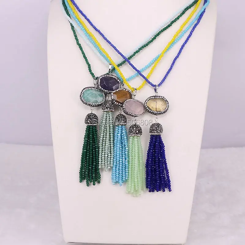 Ожерелье с подвеской в стиле бохо 5 нитей Новое поступление украшенное стразами и