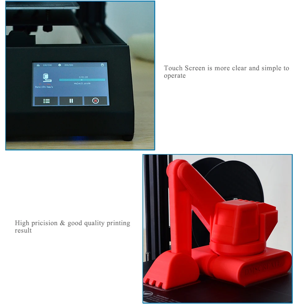 DMSCREATE DPX 3d принтер, литье размер 300*300*400 мм, 3,5 сенсорный экран стабильная материнская плата, линейная направляющая, модульная установка