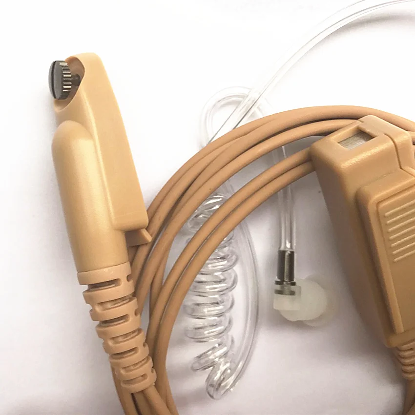 Covert Acoustic Tube Beige Flesh Color Earpiece Headset Mic for Motorola Two Way Radio GP328Plus GP344 GP388 GP688 Walkie Tlakie