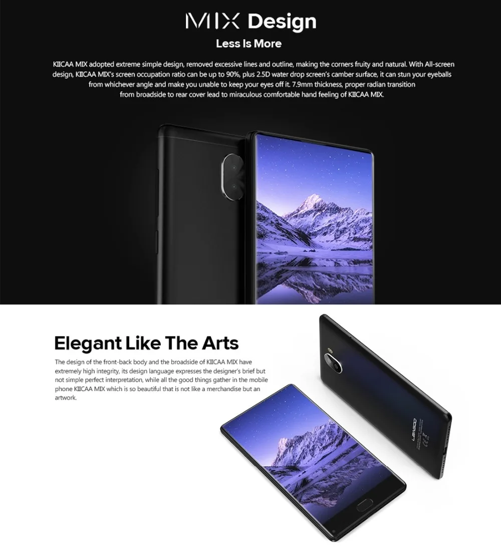 Оригинал Leagoo Kiicaa MIX 4G LTE мобильный телефон 5 ''полный экран MTK6750T Восьмиядерный