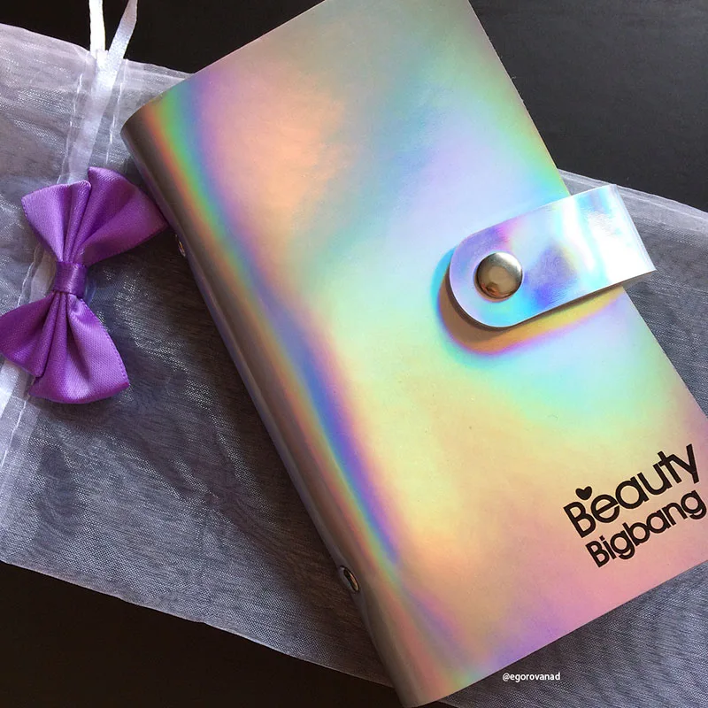 BeautyBigBang 2 шт. чехол для штамповки ногтей шаблон сумка радужные квадратные