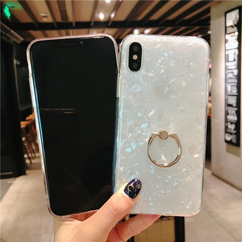 Мягкий блестящий чехол из ТПУ для iPhone 7 8 чехлы с рисунком в виде ракушки мечты X XS