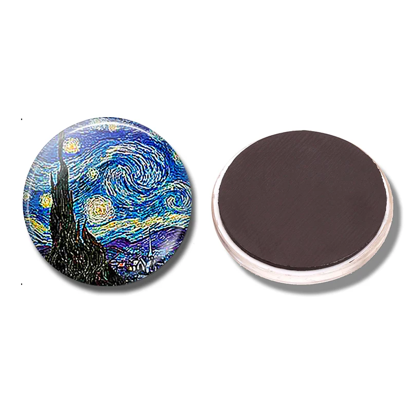 Магнитный стеклянный кабошон с изображением Ван Гога ирисес 30 мм наклейка на