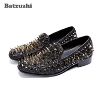 batzuzhi rock men shoes super star spikes rivets shoes men loafers zapatos de hombre for men wedding and party shoes male