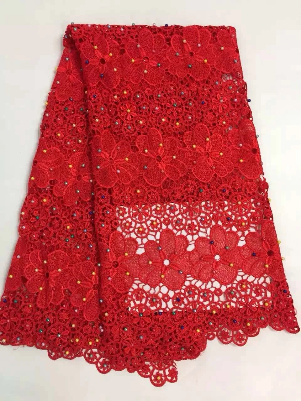 

Latest African Lace 2017 Simple Design French Tulle Lace With Beads Nigerian Embroidered French Lace Fabric For Wedding K-R648B