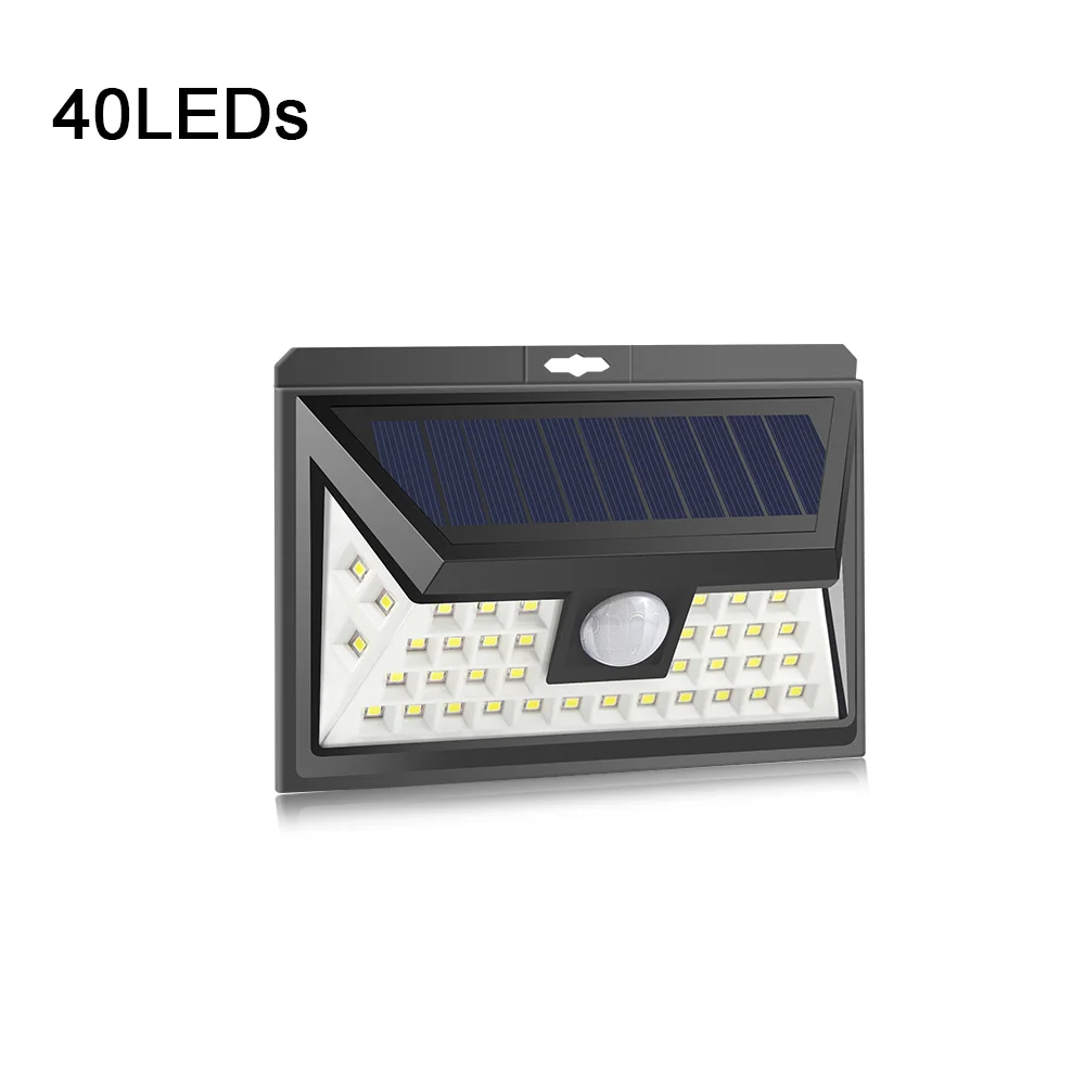 40 LEDs Открытый Солнечный путь света 24/40/118 светодиодов на солнечных батареях ночь движения PIR Сенсор Настенные светильники для крыльца уличное освещение дорожек - Испускаемый цвет: 40 LEDs