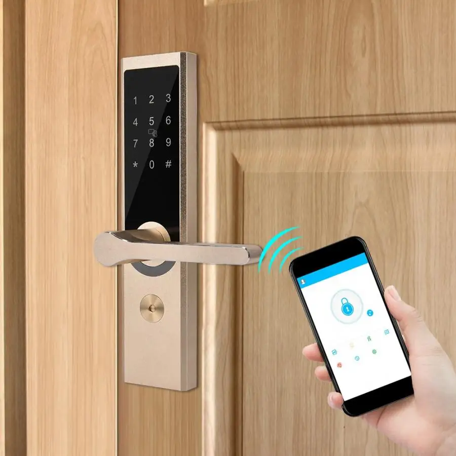 Замок дверной электронный А4 с поддержкой Wi Fi и Bluetooth для дома гостиницы|Замки| |