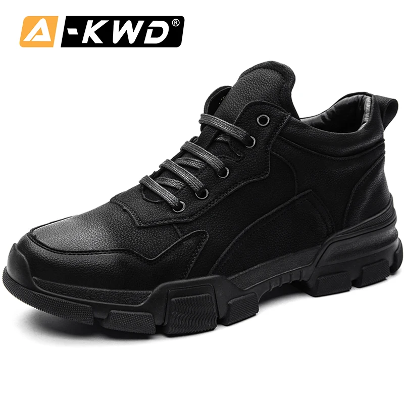 

Black Men Trainers Shoes Men Leather Herenschoenen Fashion Shoes 2019 Breathable Men Casual Shoes Height-increase Men's Sneakers