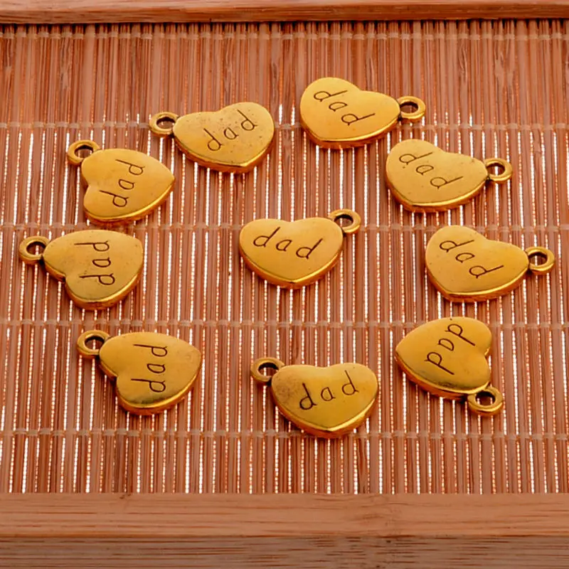 10 шт./лот подвеска в виде сердца папы семьи отца для ожерелья браслета аксессуары