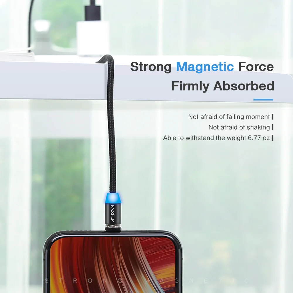 Магнитная Micro USB кабель RAXFLY 2A светодиодный магнит Зарядное устройство Шнур для samsung S4 S5 S6 S7 край Магнитный кабель зарядки провод для Xiaomi провод для зарядки магнитная зарядка