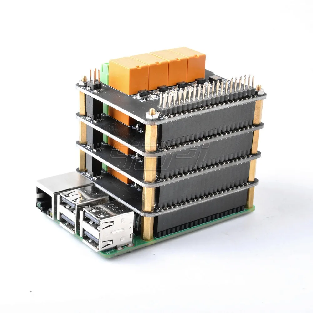 52Pi оригинальная 4-канальная релейная плата для Raspberry Pi 4 B/3B+(Plus)/3B/2B, не включает плата RPI