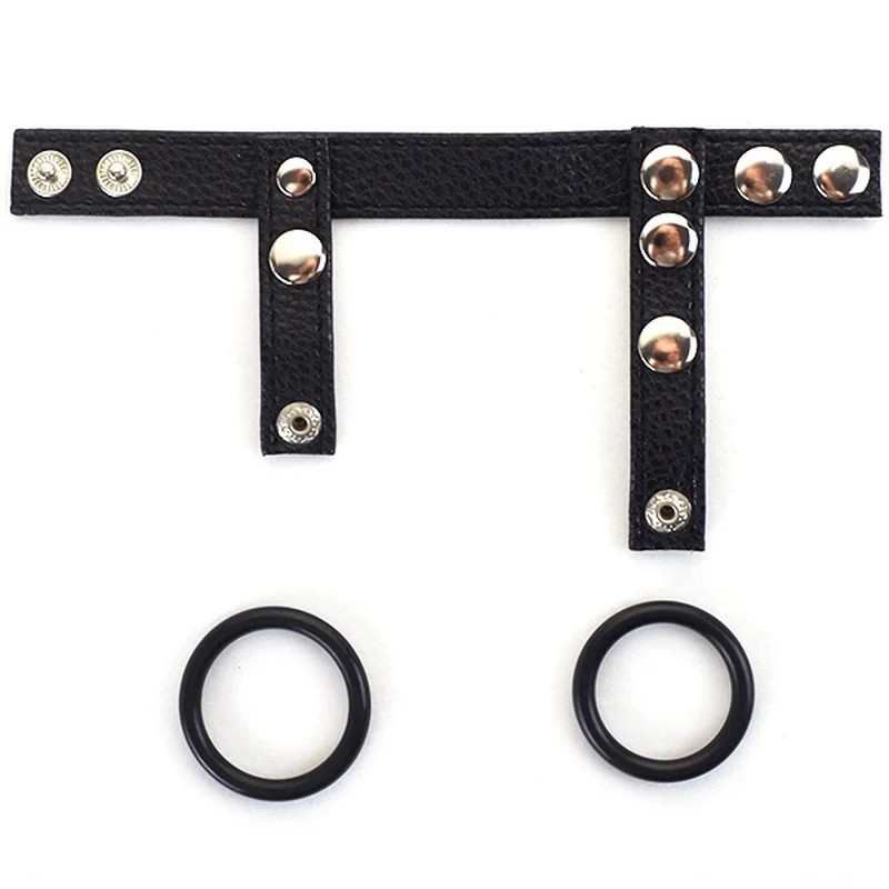 Кожаное кольцо для члена жгут с шаровым разделителем мужской усилитель эрекции