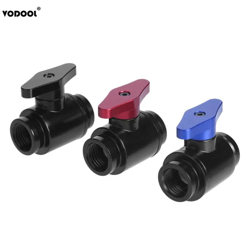 

VODOOL G1/4 Vent Valve Aluminum Handle Double Inner Teeth Water Ball Valve Waterway Control For PC Computer Water Cooling System